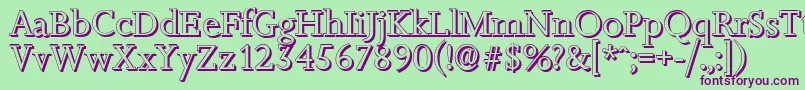 Шрифт JessicashadowRegular – фиолетовые шрифты на зелёном фоне