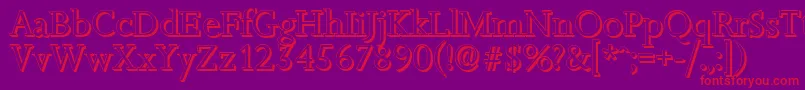 JessicashadowRegular Font – Red Fonts on Purple Background