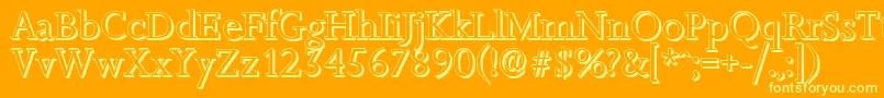 フォントJessicashadowRegular – オレンジの背景に黄色の文字