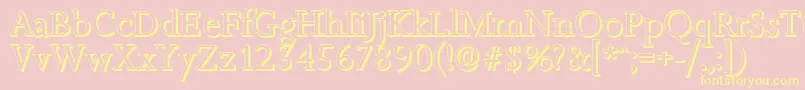 JessicashadowRegular Font – Yellow Fonts on Pink Background