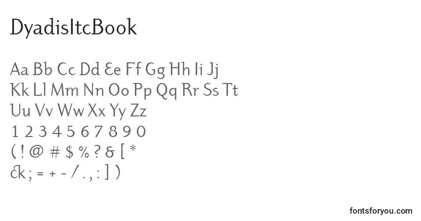 Schriftart DyadisItcBook – Alphabet, Zahlen, spezielle Symbole
