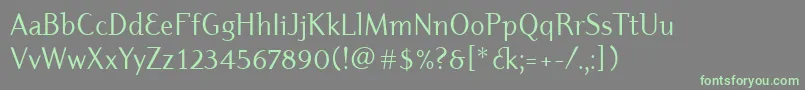 DyadisItcBook-fontti – vihreät fontit harmaalla taustalla