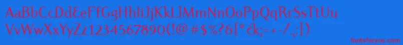 DyadisItcBook Font – Red Fonts on Blue Background