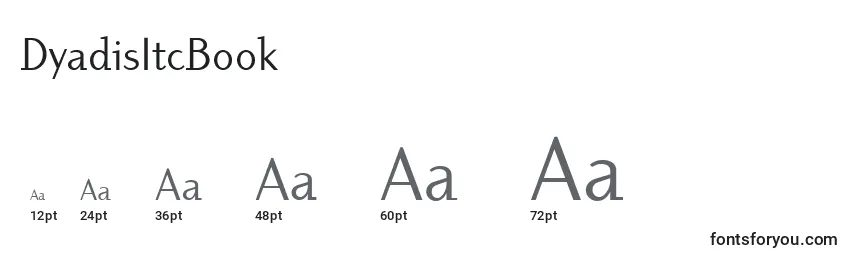 DyadisItcBook Font Sizes