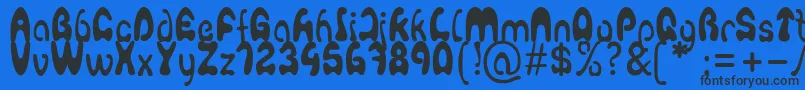 Agafont Font – Black Fonts on Blue Background