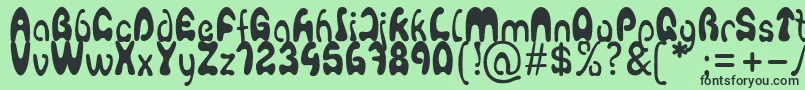 Agafont Font – Black Fonts on Green Background