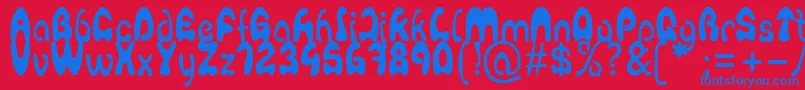 Agafont Font – Blue Fonts on Red Background