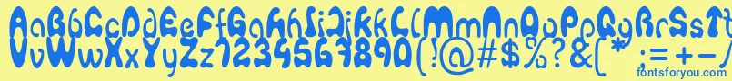 Agafont Font – Blue Fonts on Yellow Background