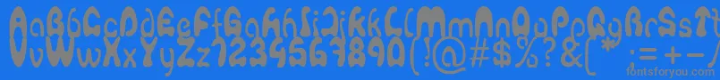 Agafont Font – Gray Fonts on Blue Background