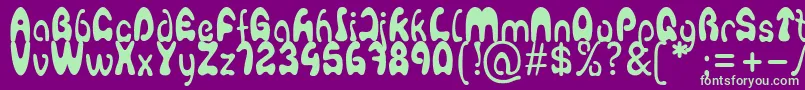 Agafont Font – Green Fonts on Purple Background