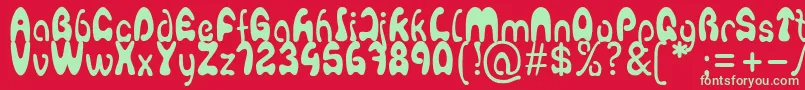 Agafont Font – Green Fonts on Red Background
