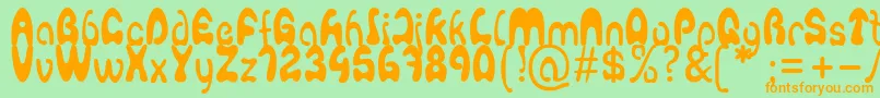 Agafont Font – Orange Fonts on Green Background