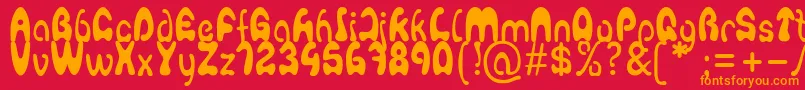 フォントAgafont – 赤い背景にオレンジの文字