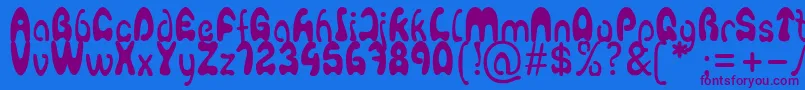 Agafont-Schriftart – Violette Schriften auf blauem Hintergrund