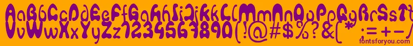 Agafont Font – Purple Fonts on Orange Background