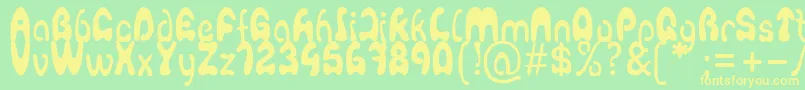Agafont-fontti – keltaiset fontit vihreällä taustalla