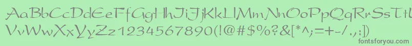 PresentscriptCyrillic Font – Gray Fonts on Green Background