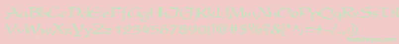 PresentscriptCyrillic Font – Green Fonts on Pink Background