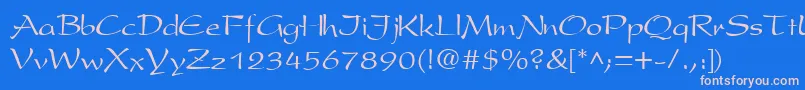 フォントPresentscriptCyrillic – ピンクの文字、青い背景