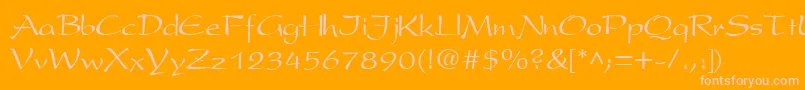 PresentscriptCyrillic Font – Pink Fonts on Orange Background