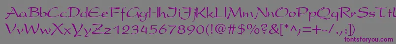 PresentscriptCyrillic Font – Purple Fonts on Gray Background