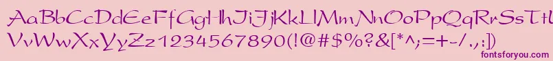 PresentscriptCyrillic Font – Purple Fonts on Pink Background