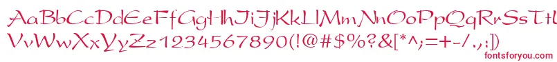 フォントPresentscriptCyrillic – 赤い文字