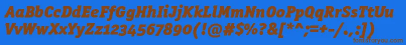 OfficinaserblkositcttРљСѓСЂСЃРёРІ Font – Brown Fonts on Blue Background
