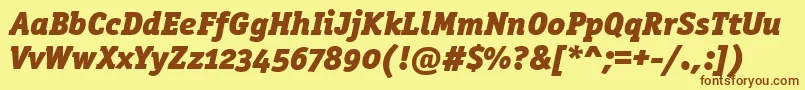 OfficinaserblkositcttРљСѓСЂСЃРёРІ Font – Brown Fonts on Yellow Background