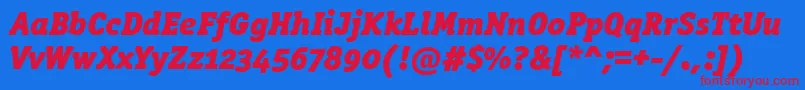 OfficinaserblkositcttРљСѓСЂСЃРёРІ Font – Red Fonts on Blue Background