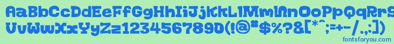 GoGoGoフォントについての詳細 フォントGoGoGo – 青い文字は緑の背景です。
