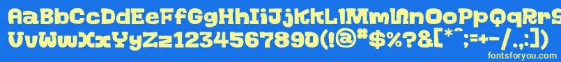 GoGoGo Font – Yellow Fonts on Blue Background