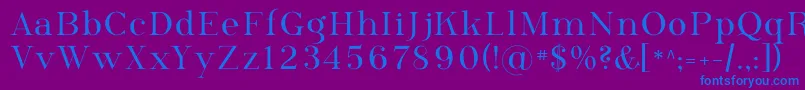 PhosphorusSelenide-Schriftart – Blaue Schriften auf violettem Hintergrund