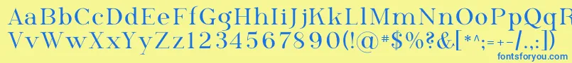 フォントPhosphorusSelenide – 青い文字が黄色の背景にあります。