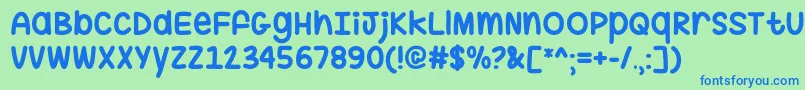 HugMeTightOtf Font – Blue Fonts on Green Background