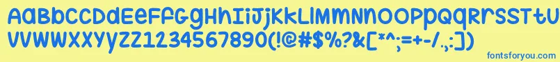 HugMeTightOtf Font – Blue Fonts on Yellow Background