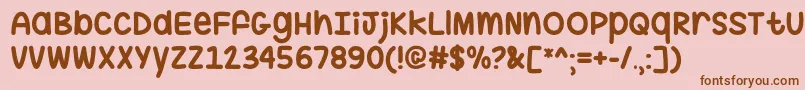 HugMeTightOtf Font – Brown Fonts on Pink Background