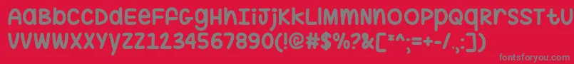 HugMeTightOtf Font – Gray Fonts on Red Background