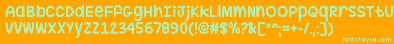 HugMeTightOtf Font – Green Fonts on Orange Background