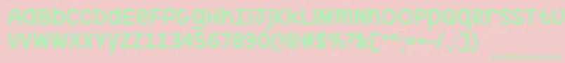 フォントHugMeTightOtf – ピンクの背景に緑の文字