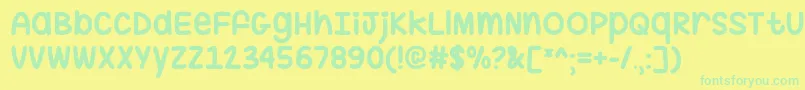 Lisätietoja HugMeTightOtf-fontista HugMeTightOtf-fontti – vihreät fontit keltaisella taustalla