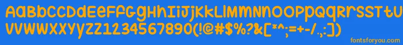 HugMeTightOtf Font – Orange Fonts on Blue Background