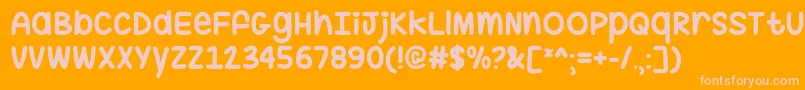 HugMeTightOtf-Schriftart – Rosa Schriften auf orangefarbenem Hintergrund