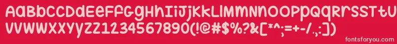 HugMeTightOtf Font – Pink Fonts on Red Background