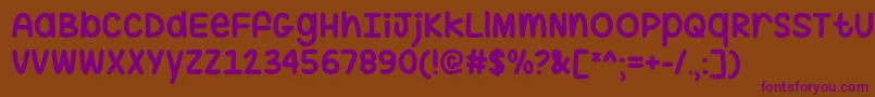 HugMeTightOtf Font – Purple Fonts on Brown Background