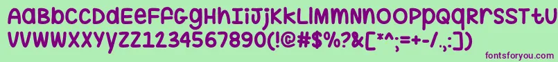 HugMeTightOtf Font – Purple Fonts on Green Background