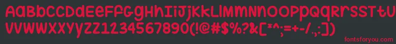 HugMeTightOtf Font – Red Fonts on Black Background