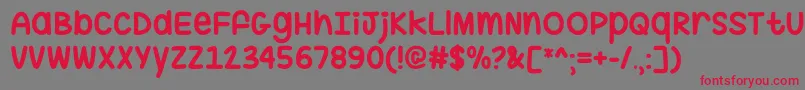 フォントHugMeTightOtf – 赤い文字の灰色の背景