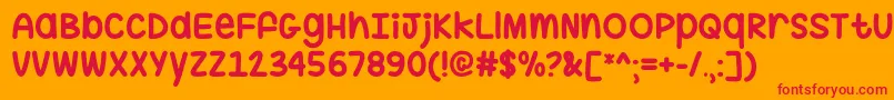 HugMeTightOtf Font – Red Fonts on Orange Background