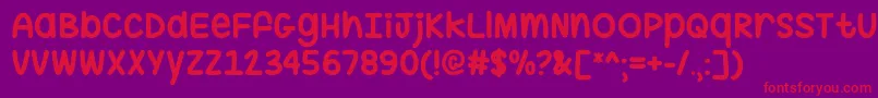 フォントHugMeTightOtf – 紫の背景に赤い文字
